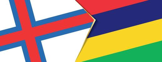 Faroe Islands and Mauritius flags, two vector flags.