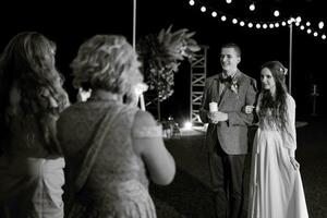 transfer of wedding fire with the help of candles the newlyweds photo