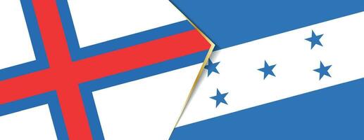 Faroe Islands and Honduras flags, two vector flags.