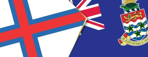 Faroe Islands and Cayman Islands flags, two vector flags.