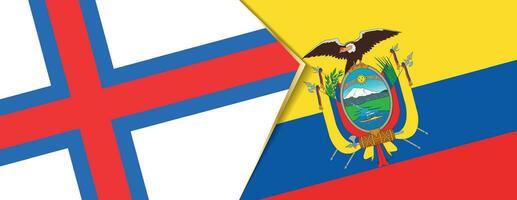 Faroe Islands and Ecuador flags, two vector flags.