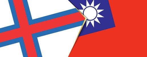 Feroe islas y Taiwán banderas, dos vector banderas