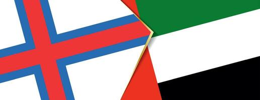 Faroe Islands and United Arab Emirates flags, two vector flags.