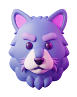 3d illustratie wolf hoofd png