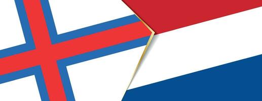 Faroe Islands and Netherlands flags, two vector flags.