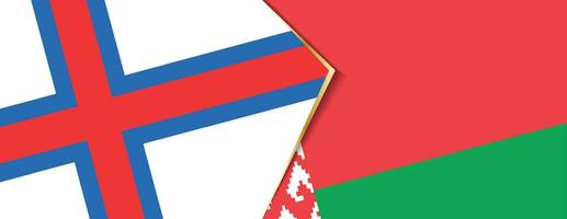 Faroe Islands and Belarus flags, two vector flags.