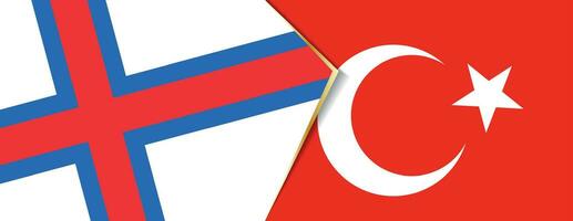 Feroe islas y Turquía banderas, dos vector banderas