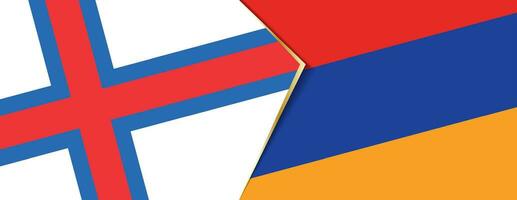 Faroe Islands and Armenia flags, two vector flags.