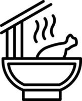 Chicken Noodle Soup Vector Icon Design