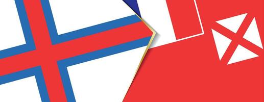 Faroe Islands and Wallis and Futuna flags, two vector flags.