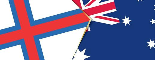 Faroe Islands and Australia flags, two vector flags.