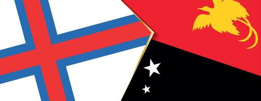 Feroe islas y Papuasia nuevo Guinea banderas, dos vector banderas