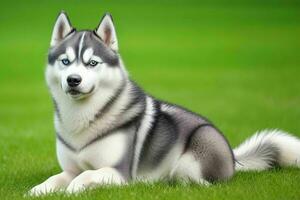 Photo of siberian husky. AI Generative Pro Photo