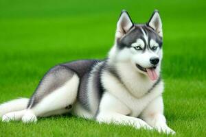 Photo of siberian husky. AI Generative Pro Photo