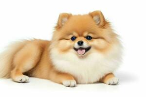 Photo of Pomeranian dog. AI Generative Pro Photo