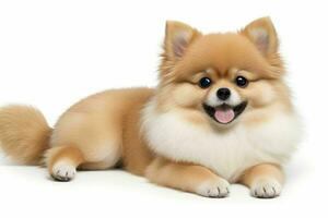 Photo of Pomeranian dog. AI Generative Pro Photo