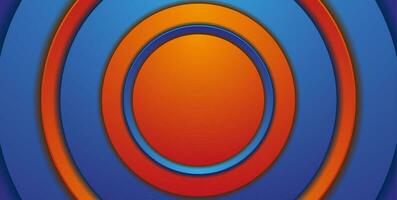 Abstract blue orange geometric circles hi-tech background vector