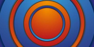 Abstract blue orange geometric circles hi-tech background vector