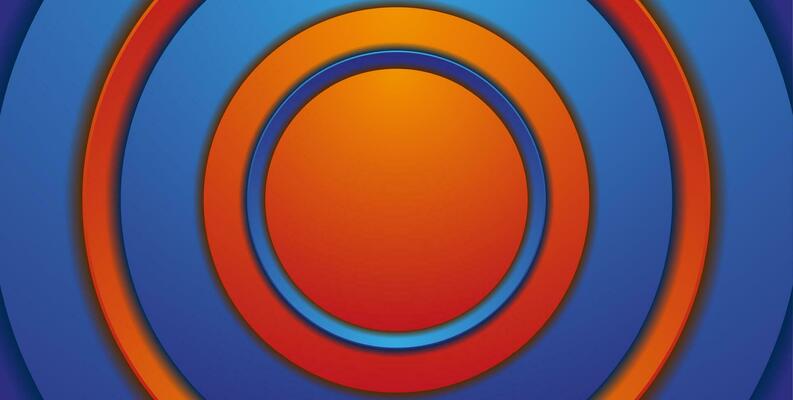Abstract blue orange geometric circles hi-tech background