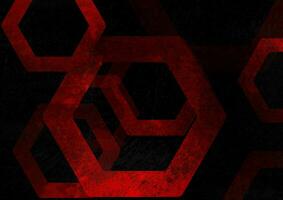 Dark red hexagons abstract background with grunge texture vector