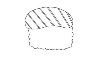 animated video of sketches forming sushi