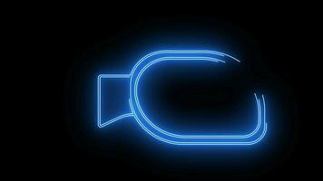 animated video of the shape of a car rearview mirror with a neon saber effect