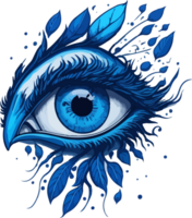 Beautiful Blue Eye Design AI Generative png