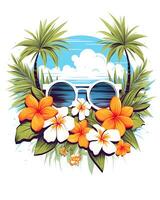 Digital Summer Beach Tshirt Design Illustration Art  Background photo