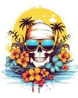 Digital Summer Beach Tshirt Design Illustration Art  Background photo