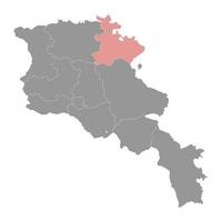 Tavush province map, administrative division of Armenia. vector