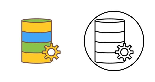 Unique Database Management Vector Icon