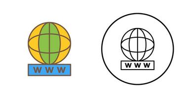 icono de vector de world wide web único