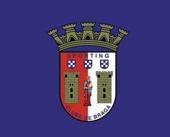deportivo braga club símbolo logo Portugal liga fútbol americano resumen diseño vector ilustración con azul antecedentes