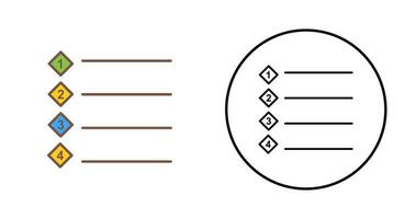 Unique Numbered list Vector Icon