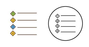 icono de vector de lista numerada única