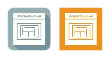 icono de vector de plan de evacuación