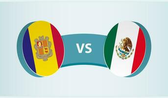 Andorra versus Mexico, team sports competition concept. vector