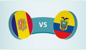 andorra versus Ecuador, equipo Deportes competencia concepto. vector