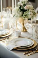 Elegant table setting with gold accents - sophisticated and chic photo