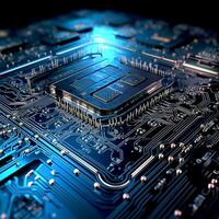 3d rendering of futuristic circuit board photo