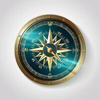 AI Generative Dark dial compass isolated on white background photo