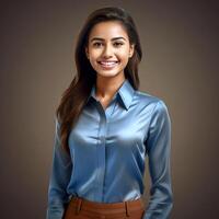 AI Generative Portrait of pretty girl in office wear photo