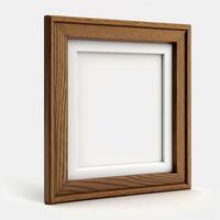 Wooden square shape photo frame on a light background