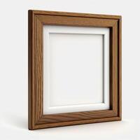 AI Generative Wooden square shape photo frame on a light background