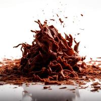 AI Generative Dark Chocolate shavings photo