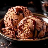 Coold sweet ice cream on the dark photo