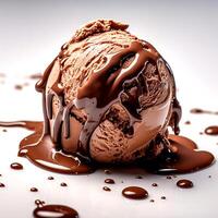 Sweat ice cream with delicious dark chocolates flow photo