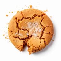 AI Generative Ginger biscuit on a white background photo