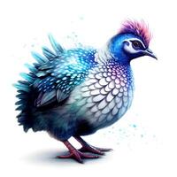 AI Generative Colorful Cartoon Guineafowl in Disney style photo