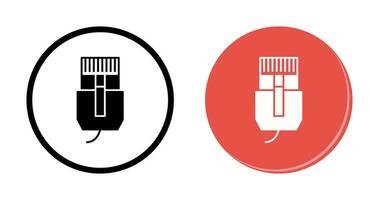 icono de vector de cable de internet único